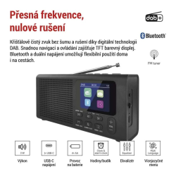 Prenosné rádio EMOS E0090 s Bluetooth, DAB/ DAB+/ FM, čierne