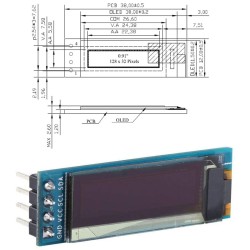 Displej OLED 0,91", 128x32 znaky, IIC/I2C, 4piny, biely