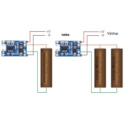 Nabíjačka Li-Ion článku 1A s ochranou, modul s IO TP4056 (micro USB)