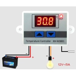 Digitálny termostat XH-W3001, -50 až +110 ° C, napájanie 12V
