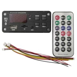 FM rádio, prehrávač MP3 s bluetooth 5.0, diaľkové ovládanie, napája. 5-14V