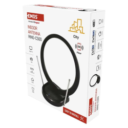 Izbová anténa EMOS CITY RING–C500, DVB-T2, DAB, filtr LTE/4G/5G