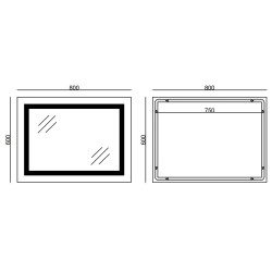 Kúpeľňové zrkadlo MIXXUS MR12-80×60-REVERSE Teplé
