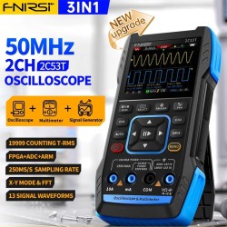Osciloskop, funkčný generátor a multimeter FNIRSI 2C53T, 50MHz