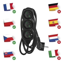 Predlžovací prívod 3 zásuvky 2m EMOS PC0312