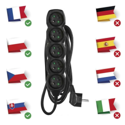 Predlžovací prívod 5 zásuviek 2m EMOS PC0512