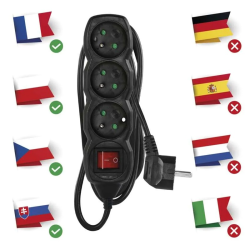 Predlžovací prívod 3 zásuvky 3m EMOS PC1313R