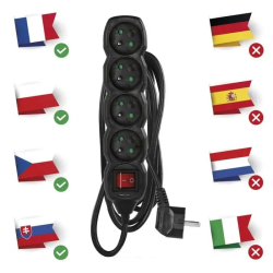 Predlžovací prívod 4 zásuvky 3m EMOS PC1413R