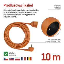 Predlžovací kábel 1 zásuvka 10 m EMOS P01110