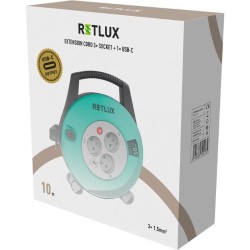 Predlžovací kábel na bubne - 3 zásuvky 10 m RETLUX RPC 55