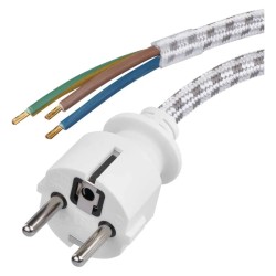 Flexo cord 3x0.75mm braided 2.4m EMOS S00003 for iron