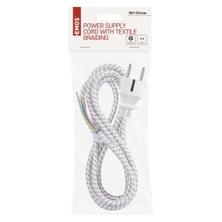 Flexo cord 3x0.75mm braided 2.4m EMOS S00003 for iron