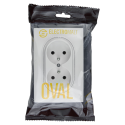 Dvojitá zásuvka ELECTROMALT OVA1029W OVAL