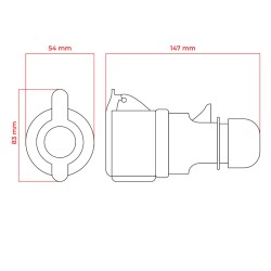 Zásuvka DPM 4p 16A 400V IP44 WS-GP-4-16A