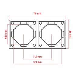 Dvojitý rámček DPM MOXY MOX1002B čierny