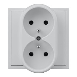 Dvojitá zásuvka DPM MOXY MOX1029W, biela