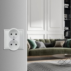 Dvojitá zásuvka DPM MOXY MOX1029W, biela