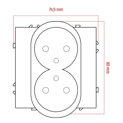 Dvojitá zásuvka DPM MOXY MOX1029W, biela