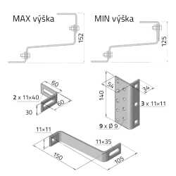Strešný hák na uchytenie solárneho panelu VARIO 5.1 2x nastaviteľný