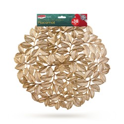 Prestieranie – zlaté – metalický efekt – okrúhle – PVC – 38 cm