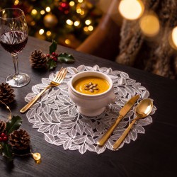 Prestieranie – strieborné – metalický efekt – okrúhle – PVC – 38 cm