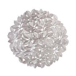 Prestieranie – strieborné – metalický efekt – okrúhle – PVC – 38 cm