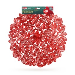 Prestieranie – červené – metalický efekt – okrúhle – PVC – 38 cm
