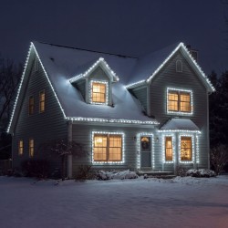 Svetelná reťaz – 30 m – studená biela – 600 LED – 220–240 V – 6 W – zelený kábel