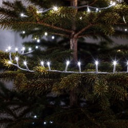 Svetelná reťaz – 30 m – studená biela – 600 LED – 220–240 V – 6 W – priehľadný kábel