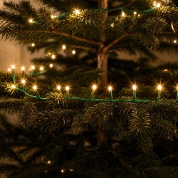 Svetelná reťaz – 30 m – teplá biela – 600 LED – 220–240 V – 6 W – zelený kábel