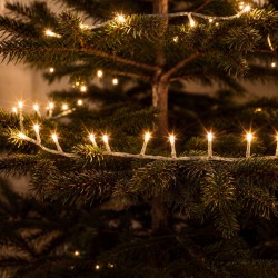 Svetelná reťaz – 30 m – teplá biela – 600 LED – 220–240 V – 6 W – priehľadný kábel