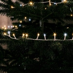 Svetelná reťaz - 10 m - 400 teplá biela & 100 studená biela LED - 100-240V - 6W - biely kábel