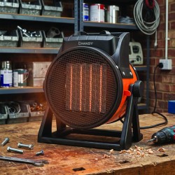 Dielenský ohrievač - PTC - 1000 / 2000 W - oranžová/čierna