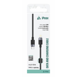 Kábel iPEAX 90010106 USB-C/Lightning 1,5 m čierny