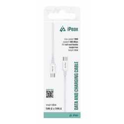 Kábel iPEAX 90010110 USB-C/USB-C 1 m biely