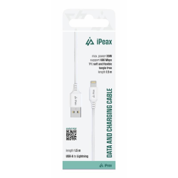 Kábel iPEAX 90010116 USB/Lightning 1,5 m biely