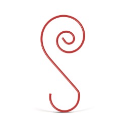 Háčik na vianočné ozdoby – špirálový – červený – 40 ks / balenie