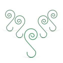 Háčik na vianočné ozdoby – špirálový – zelený – 40 ks / balenie