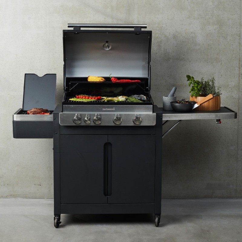 Plynový gril Barbecook BC-GAS-2038 Stella 4311 s úložným priestorom, infračervený bočný horák, 174x59x119cm