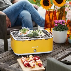 Barbecook BC-CHA-1016 Stolný gril na drevené uhlie Carlo, žltý, 44x33x21cm