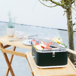 Barbecook BC-CHA-1018 Stolný gril na drevené uhlie Carlo, zelený, 44x33x21cm