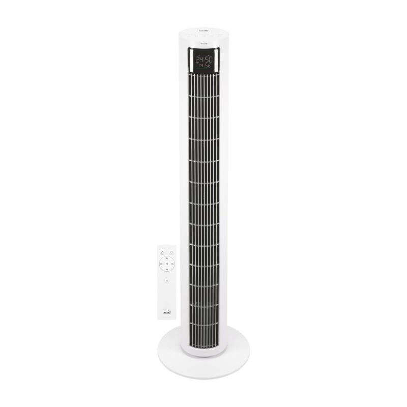 Stĺpový ventilátor, diaľkový ovládač, čierna farba, 100 cm, 60 W