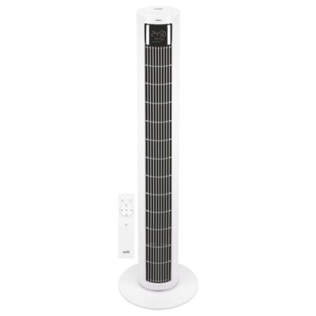 Stĺpový ventilátor, diaľkový ovládač, čierna farba, 100 cm, 60 W