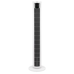 Stĺpový ventilátor, diaľkový ovládač, čierna farba, 100 cm, 60 W