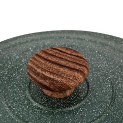 "Ωmega" Hrniec z liateho hliníka s vekom a nepriľnavou kamienkovou vrstvou  24 cm