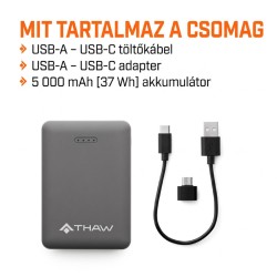 THAW THA-APR-0005-G vyhrievaná vesta, veľkosť L, 4 vyhrievacie zóny, 3 stupne, vodoodpudivá vrstva, s externým akumulátorom