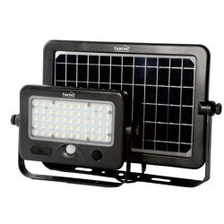 LED reflektor so solárnym panelom a senzorom pohybu