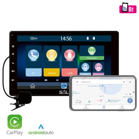 Autorádio, 1xDIN, 9", Android Auto, Carplay