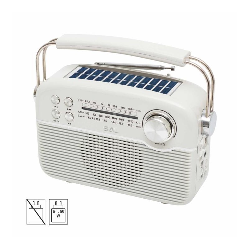 Solárne hybridné rádio, BT-FM-AM-SW, AC-DC-SOLAR