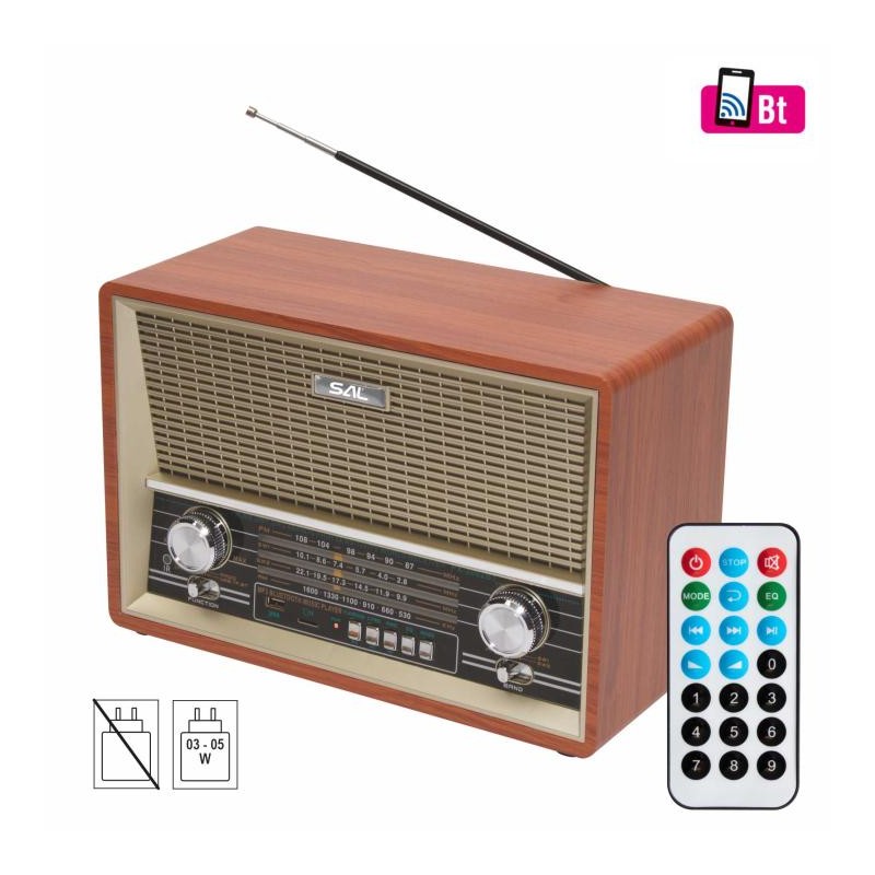 Retro rádioprijímac a multimediálny prehrávac